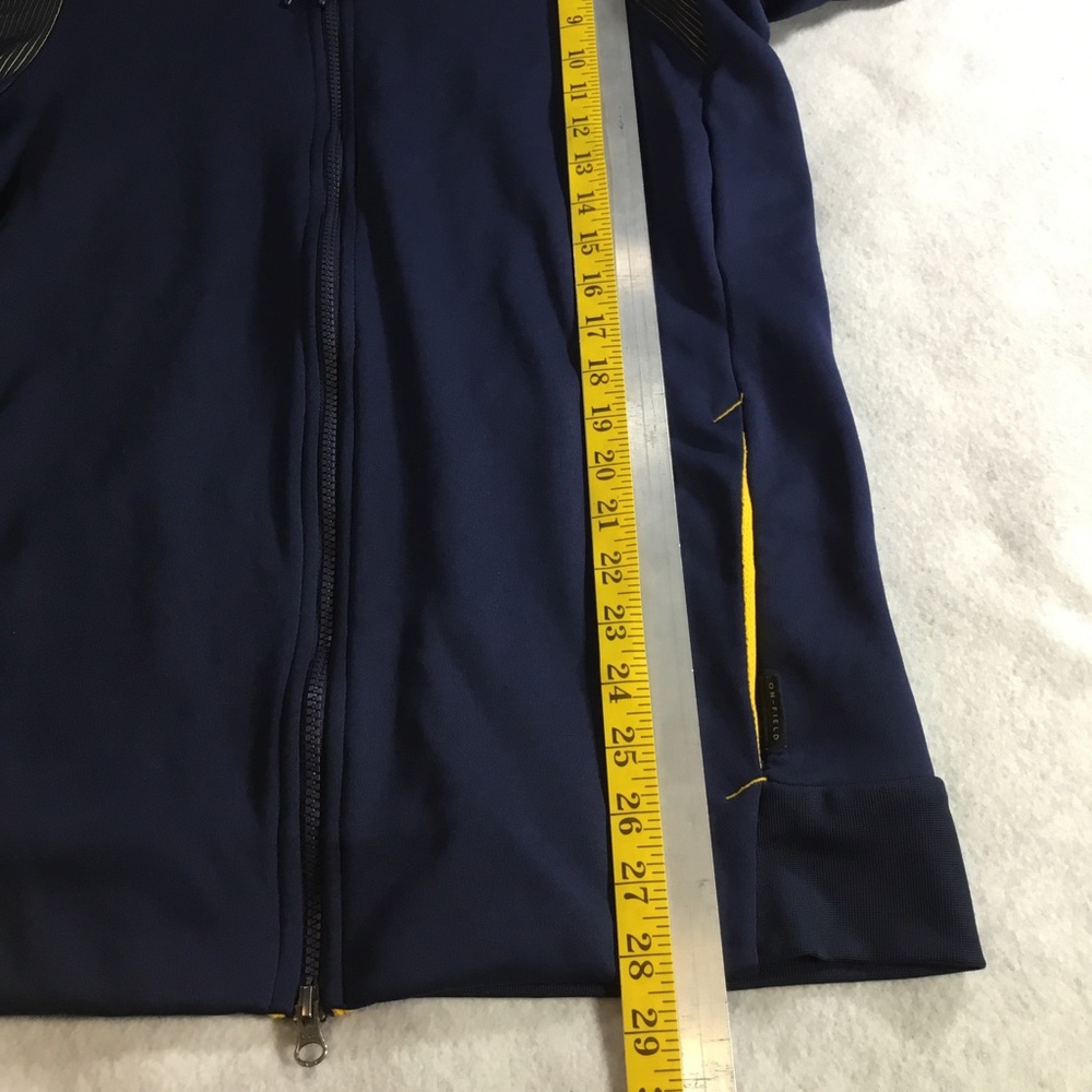 Nike Men’s West Virginia Navy and Gold Dri-FIT Hoodie SZ Large gently used #247 - Picture 7 of 14